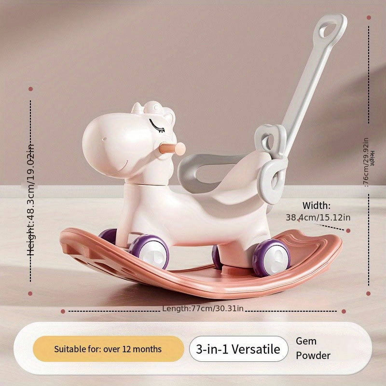 Unbrand Three In One Shaking Horse Multi Functional Baby Toys Baby Scooter Household Hand Push Sliding Walking Year Gift Children s Shaking Horse D
