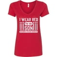 thumbnail image 3 of Inktastic I Wear Red for My Son Remember Everyone Deployed Women's V-Neck T-Shirt, 3 of 5