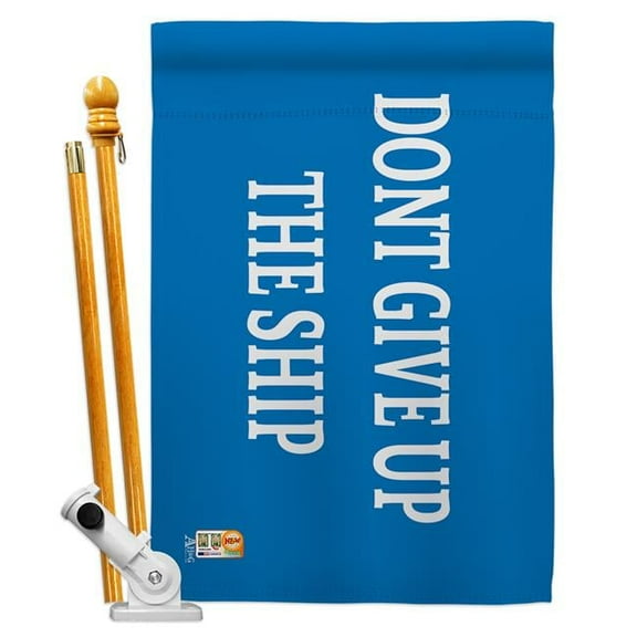 Americana Home & Garden AA-HS-HS-140710-IP-BO-D-US18-AG 28 x 40 in. Commodore Perry Historic Impressions Decorative Vertical Double Sided House Flag Set & Pole Bracket Hardware Flag Set