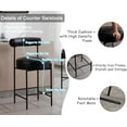thumbnail image 5 of CIMOTA Modern Leather Bar Stools Set of 2, Upholstered Counter Height Bar Stools with Open Back Boucle Kitchen Island Chairs Comfortable Fabric Barstools with Black Metal Legs, 26 Inch/PU Black, 5 of 14