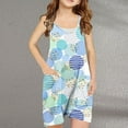 thumbnail image 3 of Odeerbi 5-13 Years Kids Girls Summer Jumpsuit Cute Print Camisole Romper Casual Breathable Comfortable Suspender Overalls Bib Overall Shorts with Pockets, 3 of 3