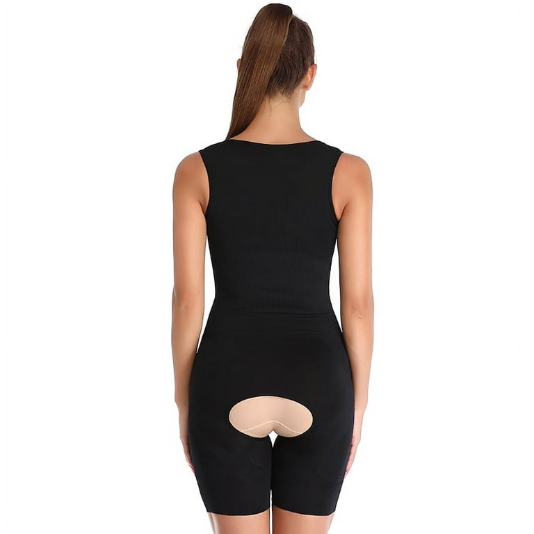 Women Magic Full Body Shaper Thigh Slimmer Slimming Bodysuit Open Bust  Girdle Tummy Control Shapewear Waist and Thigh Trainer 