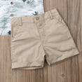 thumbnail image 5 of Toddler Baby Little Boy Coconut Tree Printed Button Down T-Shirt + Khaki Pocket Button Shorts 2PCS Summer Outfits Sets, 5 of 7