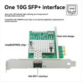 thumbnail image 3 of Tarjeta de Red PCIe X4 de un Solo Puerto 10G SFP+ X520-DA1 82599EN Adaptador de Fibra NIC NBBASE-T 10GbE para Servidores Linux, 3 of 9