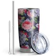 thumbnail image 2 of 20 Oz Pioneer Flower Coffee Tumbler Double Wall Insulated Stainless Steel Water Bottle | Metal Reusable Thermoses Flask with Cup Cap | Leak & Sweat Proof with Anti-Dust Lid, 2 of 7