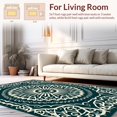 thumbnail image 2 of ODIKA 4' x 6' Machine Washable Non-Slip Area Rug, Middle Eastern Medallion High Traffic Rug, Green, 380293, 2 of 7