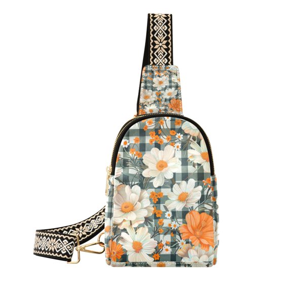 FORMRS Womens Crossbody Sling Bag Travel Daypack Shoulder Chest Backpack, Sunny Blooms