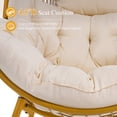 thumbnail image 5 of Dovov Oversized Egg Chair with Thick Cushion, Wicker Lounge Chair Rattan Patio Chair Indoor Outdoor Patio Lounger Basket Chair w/ Steel Frame, 500lbs Capacity, Beige, 5 of 13