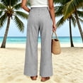 thumbnail image 6 of Edvintorg Pants for Women Plus Size Fashion Striped Elastic Waisted Casual Loose Wide Leg Trousers with Pockets Womens Clothes Black XL, 6 of 7