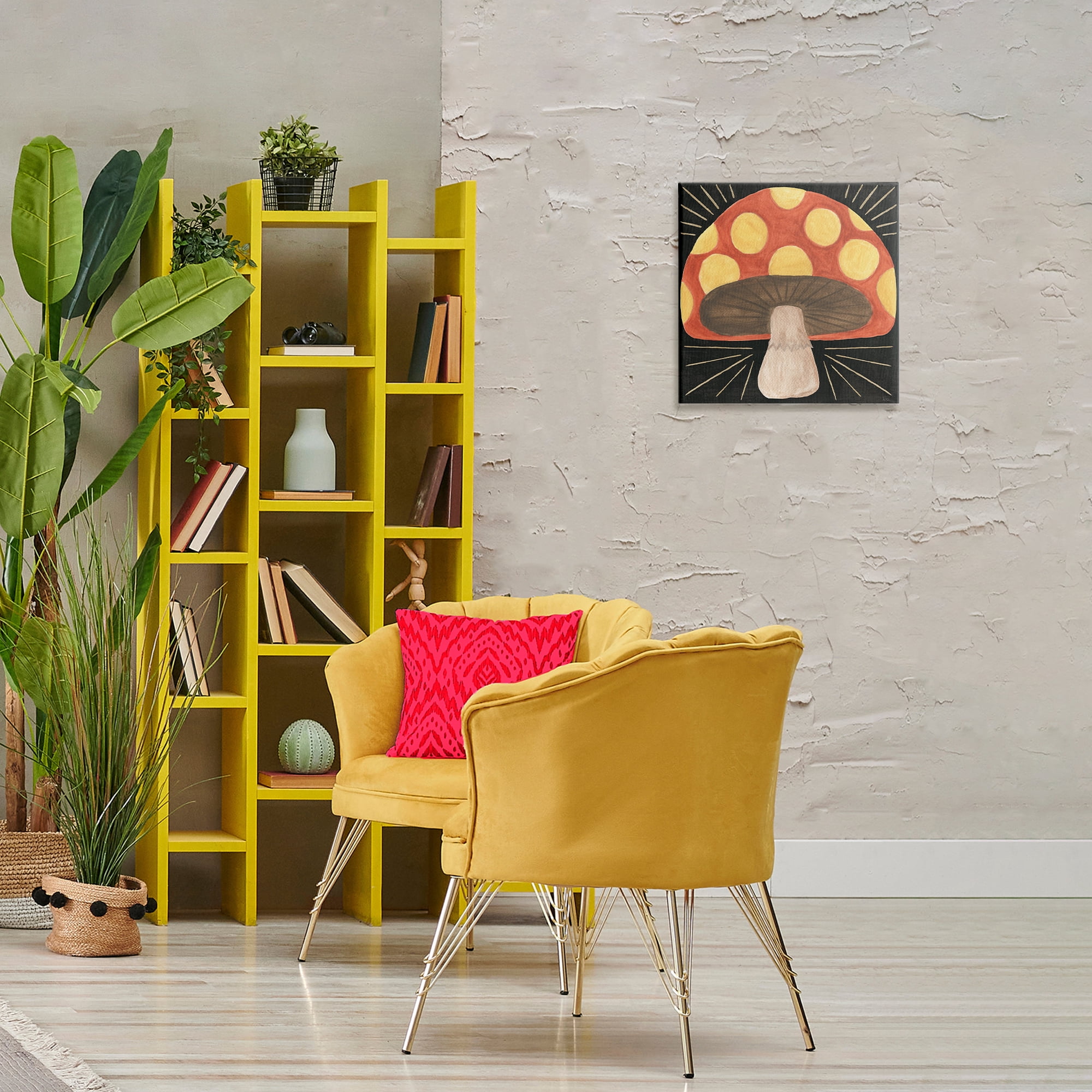 Stupell Industries Spooky Chic Mushroom Plants & Flowers Painting Wrapped Canvas Art Print Wall Art, 17 x 17