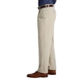 thumbnail image 4 of Men's Haggar Iron Free Premium Khaki Classic-Fit Pleat Front Hidden Comfort Waistband Casual Pant Sand, 4 of 6