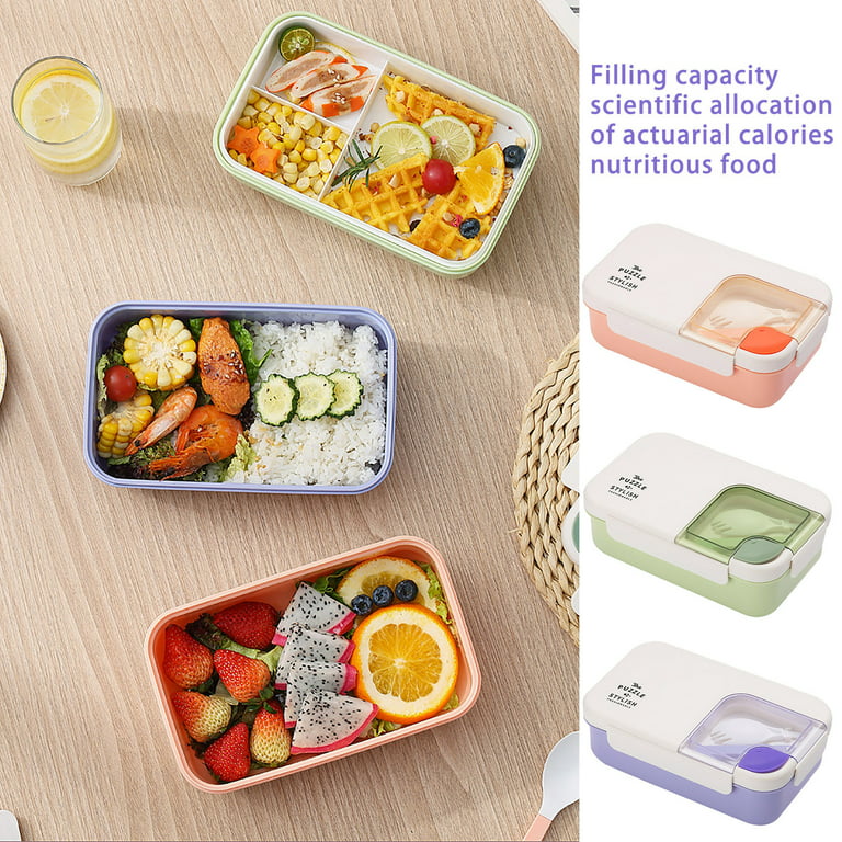 Microwavable Divider Lunch Box Rectangular Leakproof Cute Portable Packed Food  Container Glass Thermal Fiambrera Food Container
