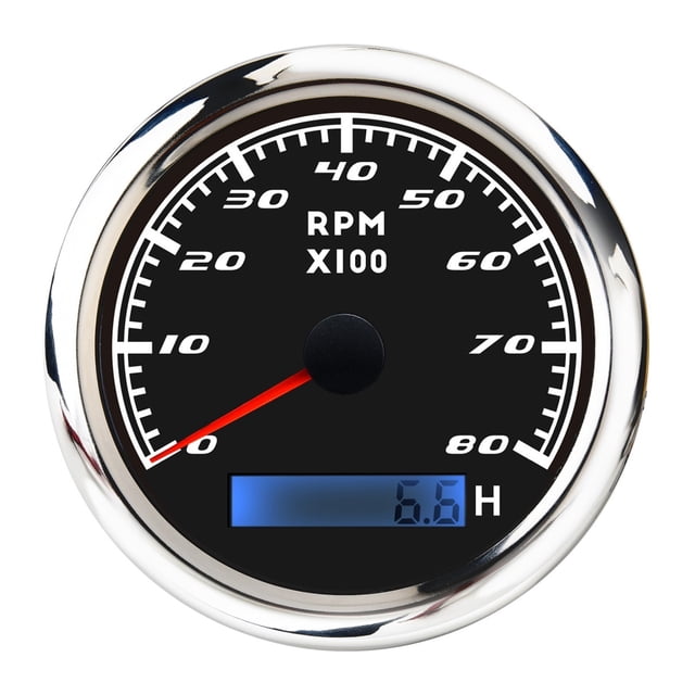 85mm Car Boat Tachometer Gauge With LCD Hour Meter 0-3000 4000 6000 RPM Tach Sensor Marine Tachometers Red Backlight 12V/24V