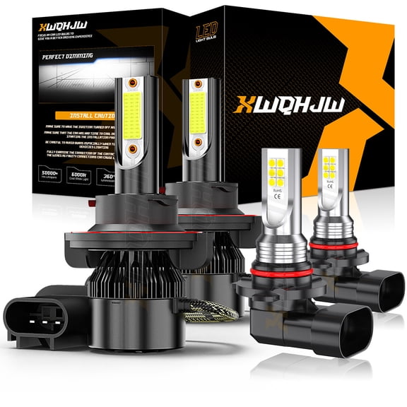 For 2004-2014 Ford F150 6000K LED Headlight Hi/Lo Fog Light Bulbs H13 H10 Kit
