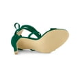 thumbnail image 5 of BLISSFUL STEP Women's Open Toe Stiletto Heeled Lace up Solid Sandals Green 7.5, 5 of 7