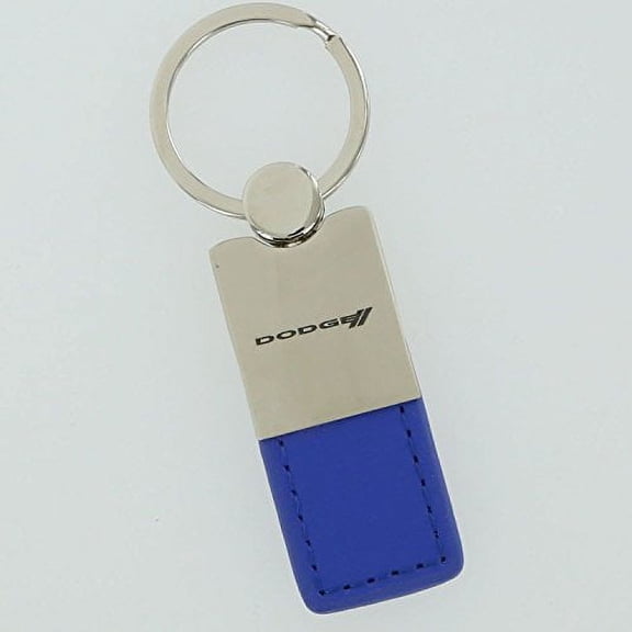 Dodge Stripe Keychain & Keyring - Duo Premium Blue Leather