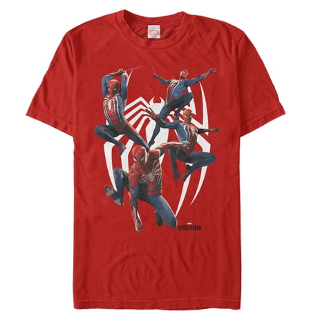 Men's Marvel Gamerverse Spider-Man Trio Graphic Tee Red X Large
