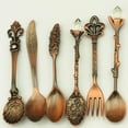 thumbnail image 3 of ‘s Kitchen 6pcs Retro Tablewear Fork Alloy Spoon Cooking Scoop Kitchen Ladle Home Use Teaspoon Cutlery, 3 of 3