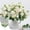 White, variant on LiUMX Artificial Rose Bouquet Wedding Decor | 2-Pack Small Fresh Fake Flowers | 11.02" Plastic Arrangements for Home, Office & Photo Props