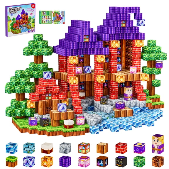 HXFOU 100PCS Magic Castle Building Blocks, Educational Construction Toy for Kids, Creative Playset for Ages 3