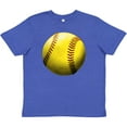 thumbnail image 3 of Inktastic Yellow Softball Youth T-Shirt, 3 of 5