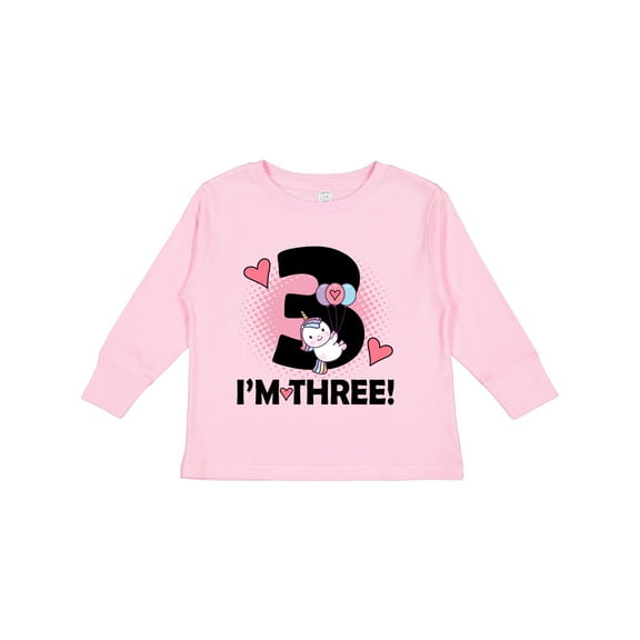 Inktastic 3rd Birthday 3 Year Old Girl Unicorn Girls Long Sleeve Toddler T-Shirt