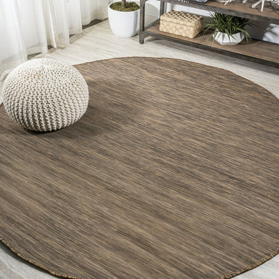 JONATHAN Y TUSCAN SUN 6' Round Area Rug, Ethan Flatweave - Brown, TSN100D-6R