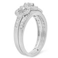 thumbnail image 2 of 1.00 Carat (ctw) 14k White Gold Round Cut 3 Stone Diamond Ladies Engagement Ring Matching Band Set, 2 of 4