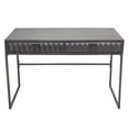 thumbnail image 2 of Diamond Sofa Spectrum 2-Drawer Solid Mango Wood Desk in Smoke Grey Finish with Gun Metal Finished Legs by Diamond Sofa, 2 of 8