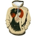 thumbnail image 2 of QTAGTESS Samurai Anime Hoodie for Men Japanese Warrior Graphic Sweatshirts with Red Sun Japan Style Manga Art Hoodie Asian Ink Art Hoodie, 2 of 8