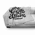 thumbnail image 3 of Dream Soft Flannel Fleece Throw Blanket, Hand Drawn Typography Design Monochrome Love Laugh Dream Words Inspirational, Cozy Plush for Indoor and Outdoor Use, 50" x 60", Black and White, by Ambesonne, 3 of 6