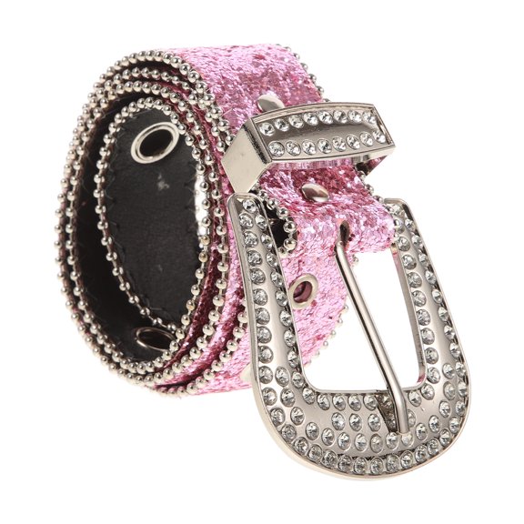 FONDOTIN Adjustable Belts Women Pink Pu Leather 1Pcs Everyday Use Dress Waist Belt