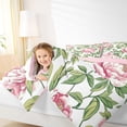 thumbnail image 3 of Erosebridal Chic Pink Flower Bedding Comforter Set for Girls, Green Leaves King Bedding Sets, Pink Reversible, 7 Pieces, 3 of 5