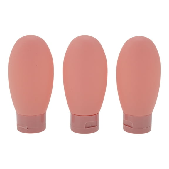 Unique Bargains 3 Pcs Travel Container Set Portable Travel Bottles Set Pink