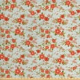 thumbnail image 1 of Floral Fabric by the Yard, Blossoming Vibrant Tone Rose Flowers English Garden Themed Arrangement Nature, Decorative Upholstery Fabric for Sofas and Home Accents, Blue and Salmon by Ambesonne, 1 of 4