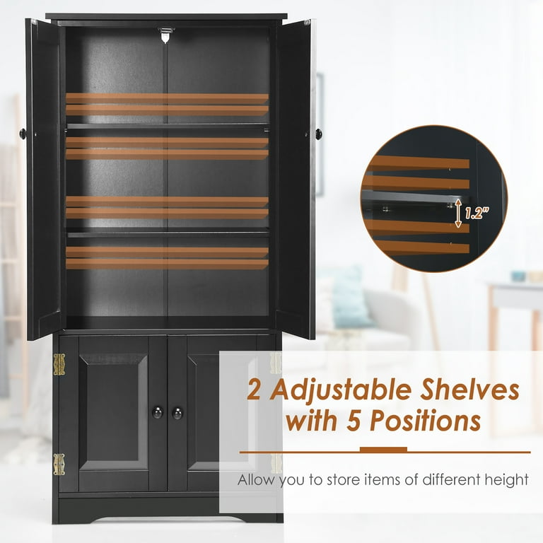 家具 cabinet Costway Freestanding Corner Bathroom Storage Cabinet with