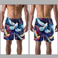 thumbnail image 3 of luoweisi Men's Beach Shorts Quick Dry Swim Trunks with Mesh Lining Peace Dove M, 3 of 5