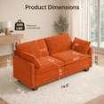 thumbnail image 2 of Aiho 75" L Loveseat Sofa, Comfy Corduroy Fluffy Couch with Deep Seat with Double Layer Cushions for Living Room, Apartment, Bedroom, Bedroom - Orange, 2 of 6
