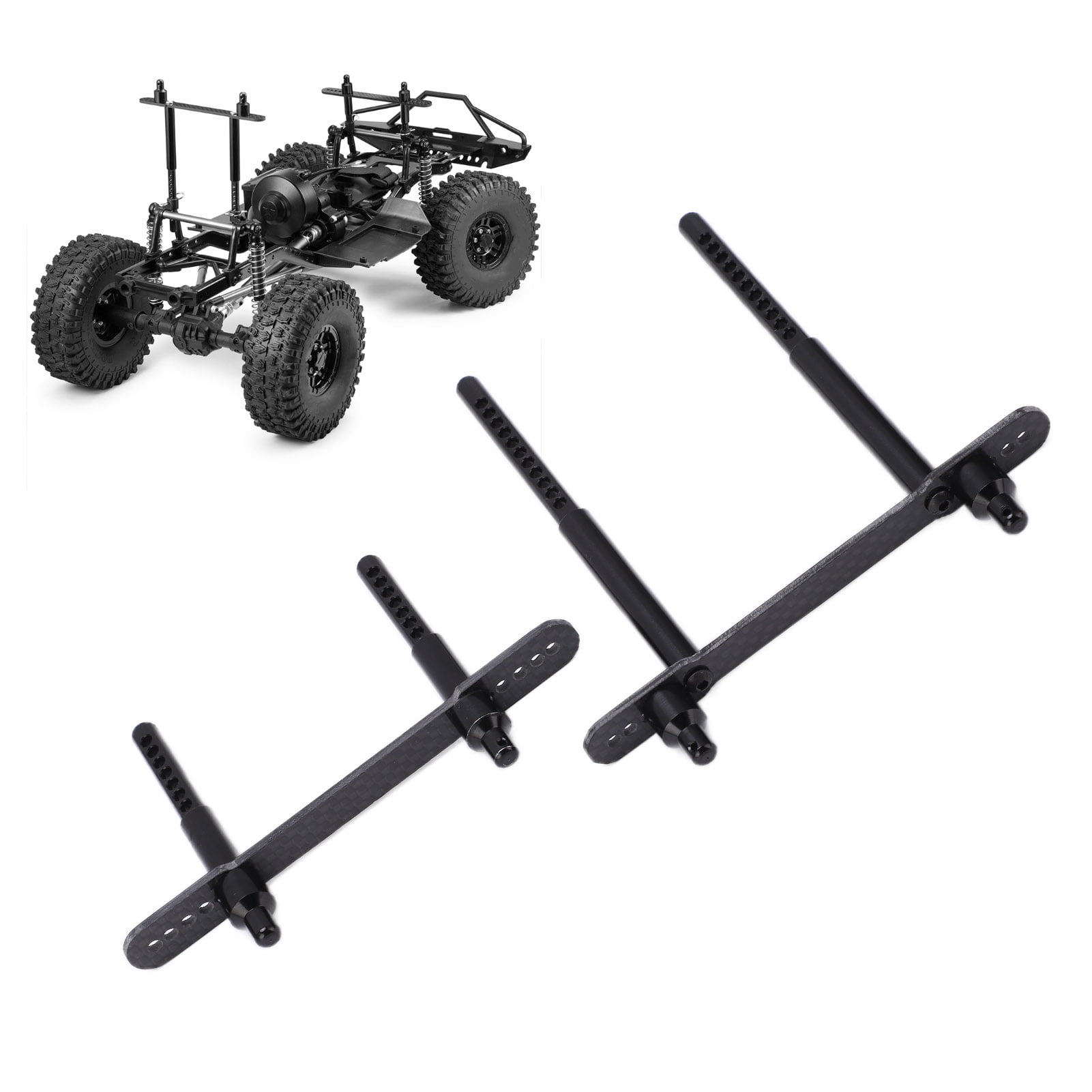 Black RC-Hub 1Set Body Post Mounts Metal Front and Rear Shell Column for 1:10 Axial SCX10 90046 90047 RC Car 