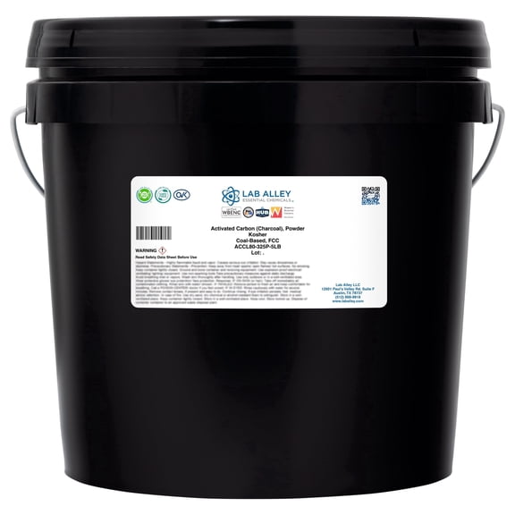 Lab Alley Activated Carbon (Charcoal) Powder, Food Grade, Kosher, Coal Based, Great for Water Filtration, Detox, Skin Care, and Diy Uses (5 Pounds)