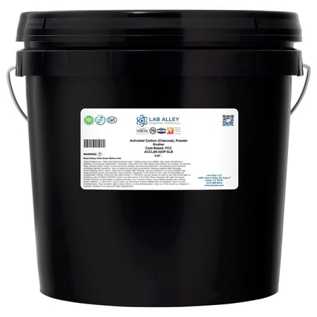 Lab Alley Activated Carbon (Charcoal) Powder, Food Grade, Kosher, Coal Based, Great for Water Filtration, Detox, Skin Care, and Diy Uses (5 Pounds)