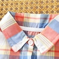 thumbnail image 5 of Gyexs Boys Plaid Short Sleeve Shirt Size 1-11Y Collared Button Down Dress Shirt Casual T Shirts Toddler Summer Tops with Pocket (Toddlers, Dark Green, 2-3 Years), 5 of 10