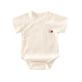 thumbnail image 2 of Mifsaly Newborn Baby Bodysuit Short Sleeve Ribbed Cotton Bodysuits Infant Soft Breathable Daily Outfits, 2 of 9