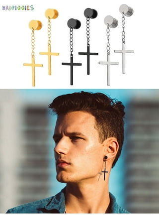 Mens Cross Earring