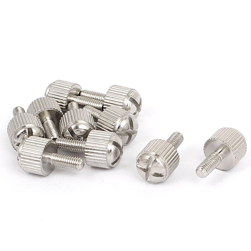 Uxcell M3x8mm Computer PC Case Metal Knurled Head Thumb Screws (10pack