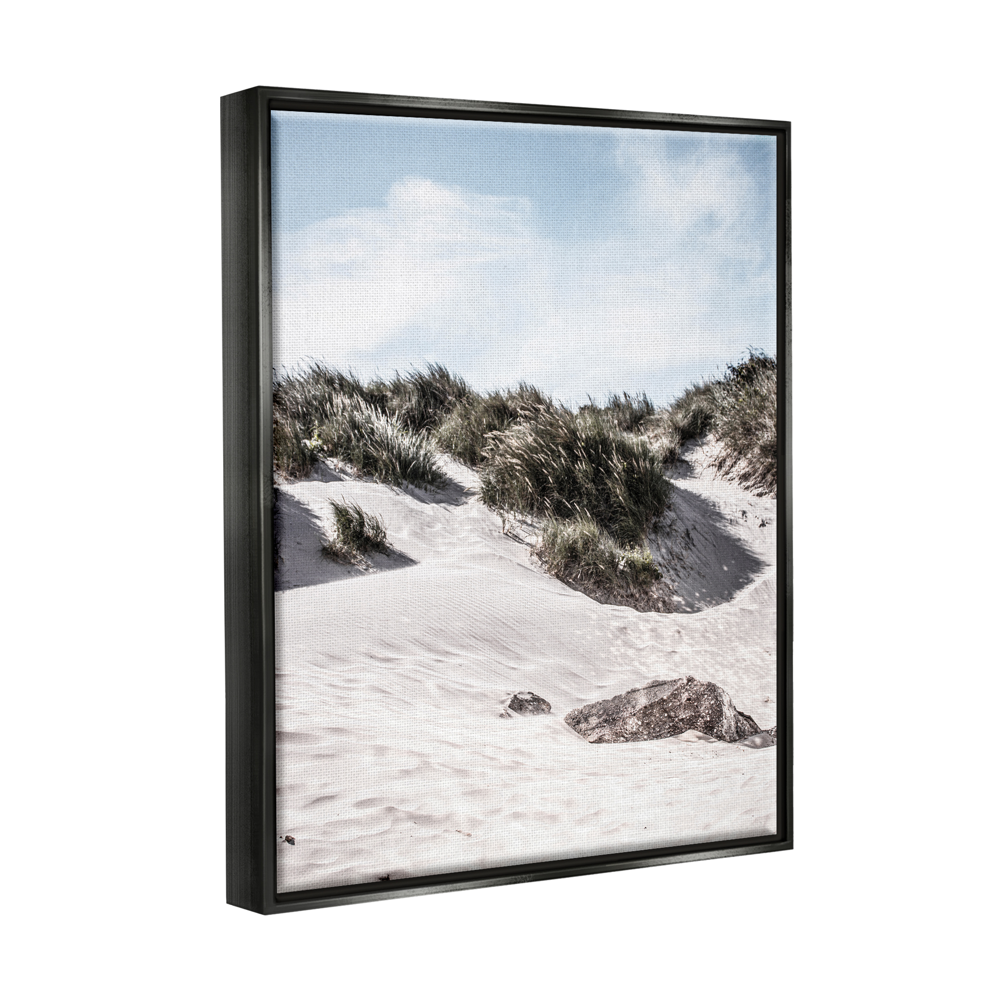 Stupell Industries Summer Sand Dunes Nature Photography Black Floater Framed Art Print Wall Art, 25 x 31