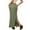 Army Green, variant on Women's Casual Solid Color Swing Skirt Fish Tail Split Hem Elastic Waist Maxi Skirt with Side Pockets Lightweight Flowy Boho Skirt for Summer,Khaki L