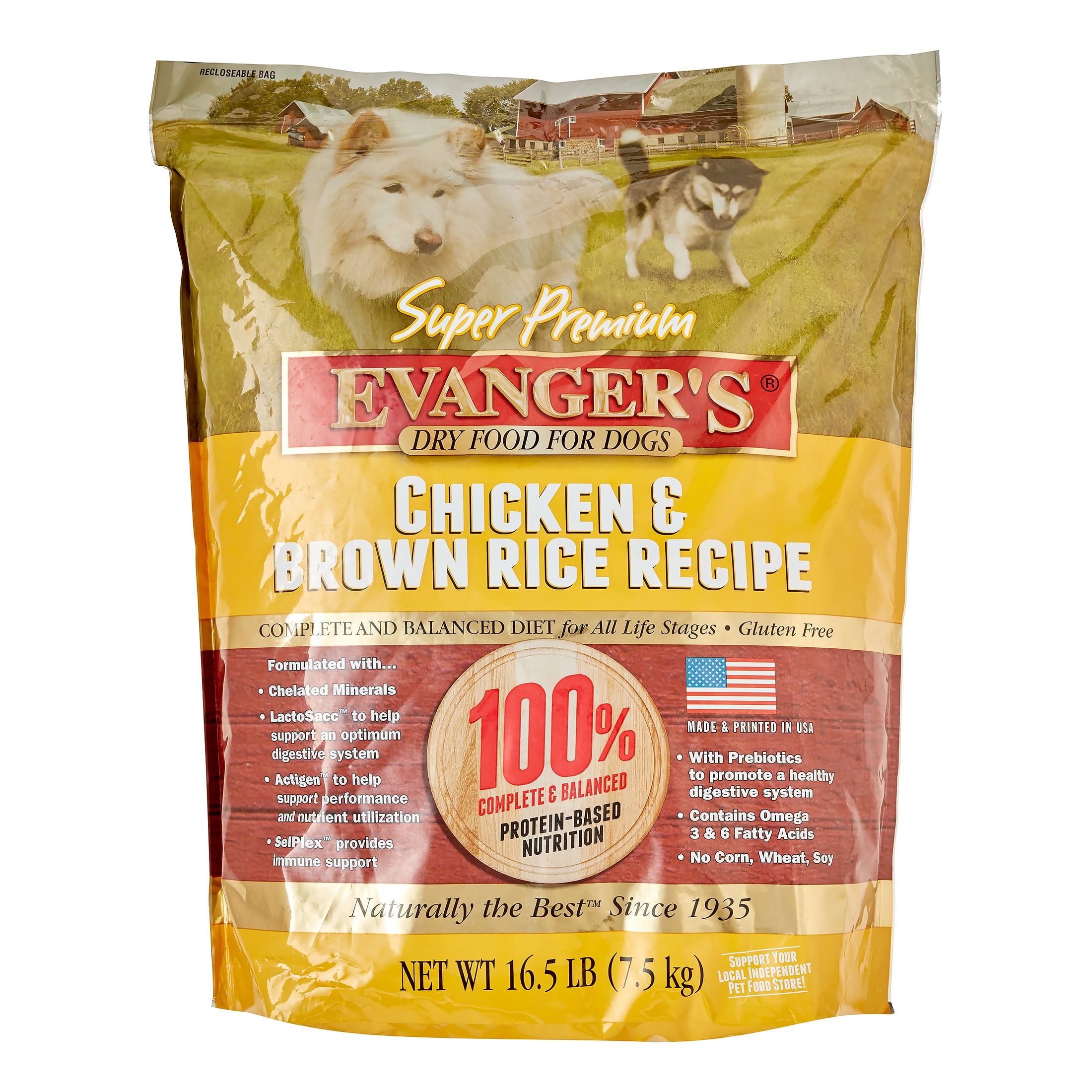 Evanger's Super Premium Chicken & Brown Rice Dry Dog Food, 16.5 Lb