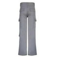 thumbnail image 5 of Tittly Cargo Pants Women Jeans for Women Women's Grey High Waist Workwear Jeans With Pockets And Flared Leg Flare Pants Cargo Joggers Grey L, 5 of 5