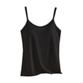 thumbnail image 1 of Ymauqau Débardeurs Grande Taille pour Femmes Bretelles Spaghetti Réglables Col Rond Soutien-Gorge Intégré Sans Manches Chemises Décontractées Camisoles Blouses, 1 of 5